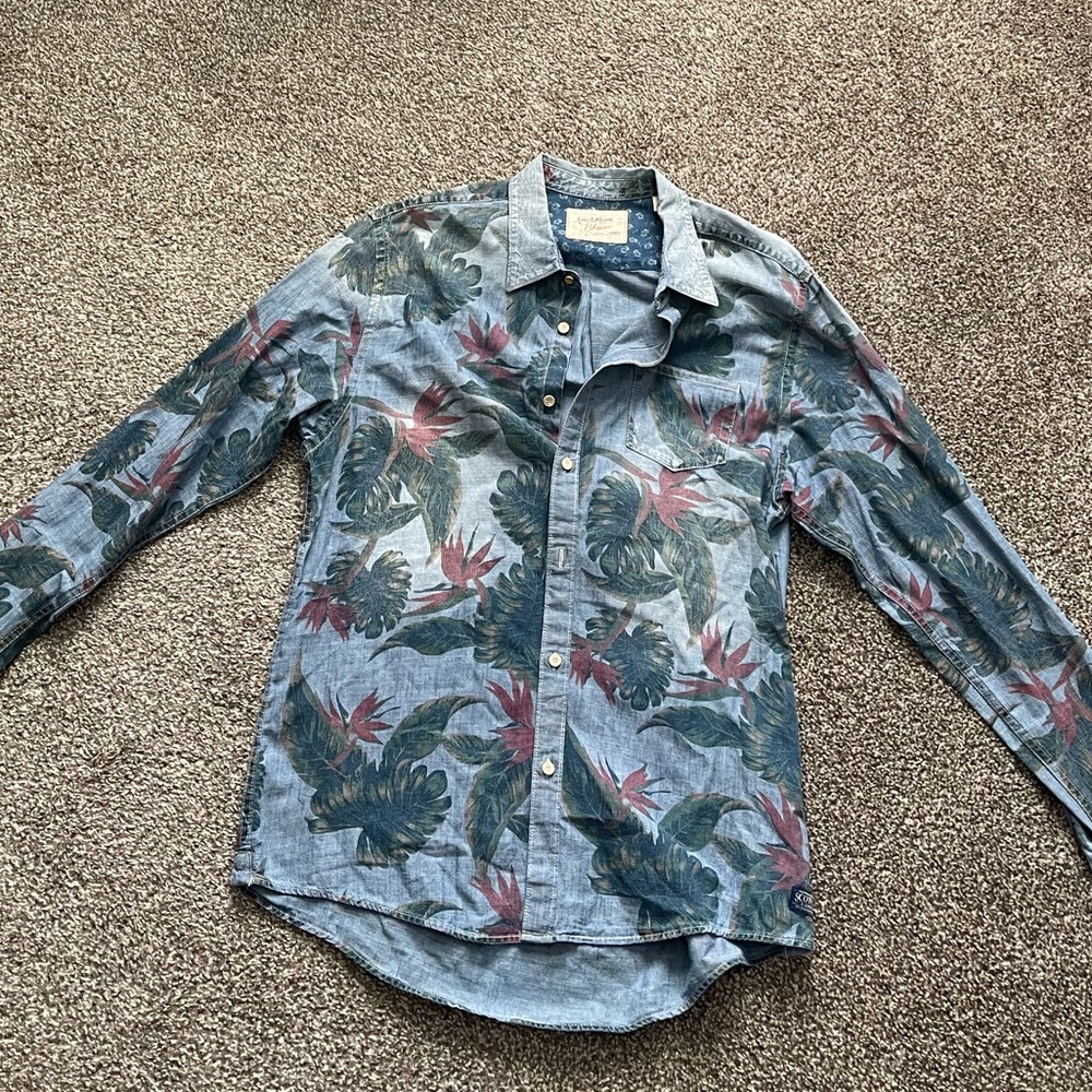Mens Patterned Button Up